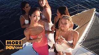 Alexa Flexy, Lia Lin and May Thai fuck you in a dirty fourway boat fuck at sea