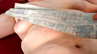 Naked Girl - Vagina And Boobs With Newspaper Pounding