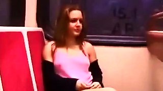 Train flashing no panties no bra