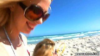 Day at the beach turns wild for young and horny Sara Jay