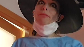Penectomy on Halloween Eve Stepmom Zombie!-witch
