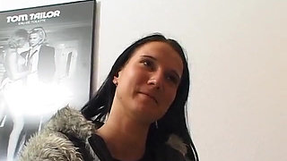 Slut masturbates, using her fingers