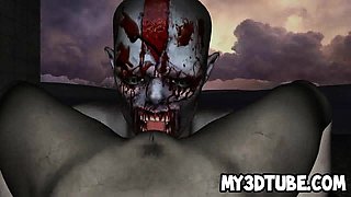 Two horny 3D cartoon zombies having some hot sex