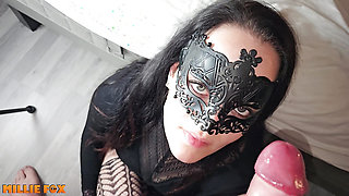 My husband had been saving for 2 days and covered my entire face with Cum! - Millie Fox