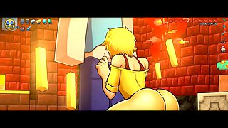 Minecraft-themed anime babe LoveSkySanHentai shows off a sexy cheerleader body in part 74