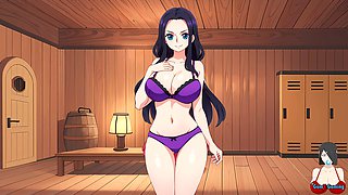 Naughty visual novel featuring all the wild fuck-a-thon scenes with Nami and Robin from One Piece