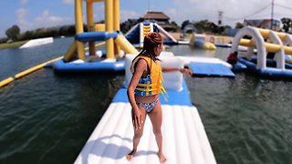 Perfect ass Thai GF water park fun