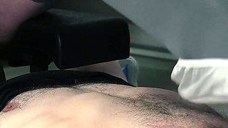 Facesitting Footjob with Leather Slippers