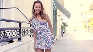 Katya Clover Flashing Tits & Pussy in the City