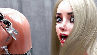 Blonde Slave in Metal Bondage - 3D BDSM Fetish Comic