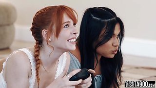 Gamer 18yo Schoolgirls Foursome With Hung Stepdads - Summer Col, Tommy Pistol And Madi Collins