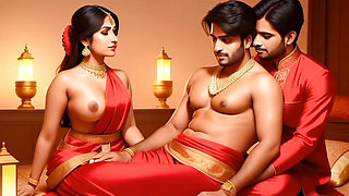 Beautiful Indian girl with big boy