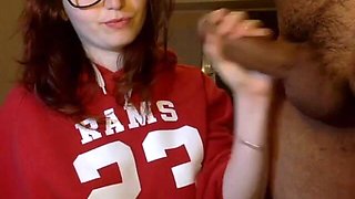 Nerdy Brunette Blows a BBC - Part 2