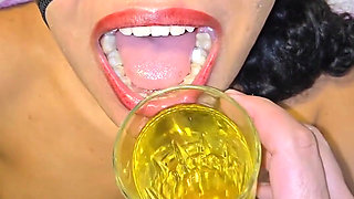 Pissing and Cumming in the Syringe and Throwing It Inside My Slutty Stepdaughter's Nose