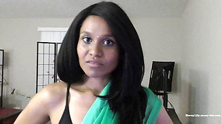 Indian wife Horny Lily gets caught hotwifing by her husband with cum all over her face