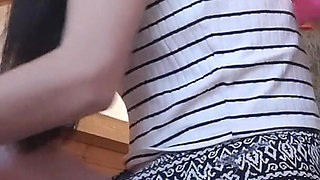 Behind Our Stepmother's Back We Riskily Mutual Masturbates and Cums with Our Clothes on