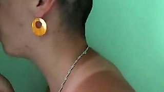 Cock sucking through gloryhole and swallow