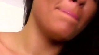 Brunette teen Jade sucks and fucks eager cock