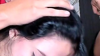 Sluts Swallow a Huge Brunette Cock Deep Down Their Throat