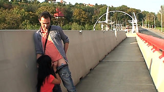 Young girl fucked outside by an old man