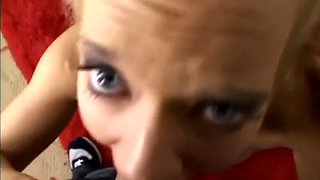 Rough fucked blonde hottie takes cock deep in her pussy