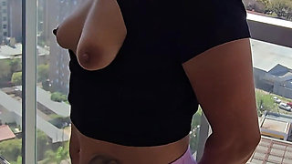 My Husband and I Had Fun in a Rented Apartment, Oral Sex on the Balcony Overlooking the Street, and Sex in the Bedroom.