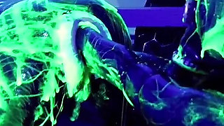 Rubber Double Fisting with Uv Slime