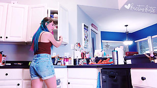 Desperate Pee in My Kitchen Trash Can