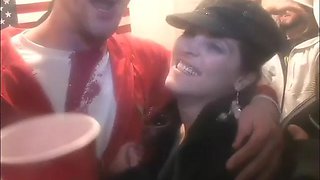 Filthy cock sucking teen slut goes down on dick