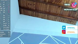 Shemale tranny enjoying solo masturbation