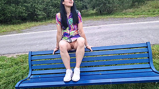 Spreading My Legs in Public Park