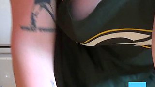 Curvy Tattooed Fan Fucks Herself in the Kitchen