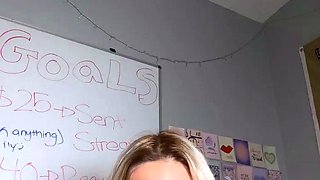 blonde teen pregnant girl has her pussy masturbated