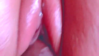Puffy Pink Pussy Oiled: BBC Close-up Fuck