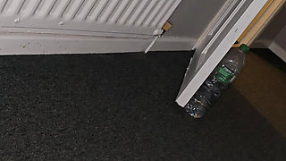 Step mom hand slip on step son white panties touching his dick without shame