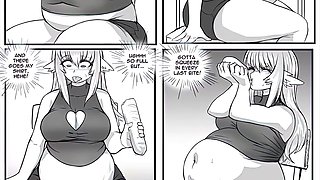 Belly inflation, boobs inflation, arse
