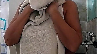 Hot Housewife Lukerya. Relaxing in the Shower.