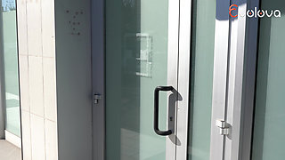 Sexy Secretary Asks Courier to Try on Gift for Her Husband.