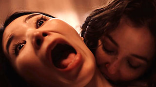Hot Japanese Vampire Lesbian Sex - Rikako Katayama Dominated by Nerdy Leana Lovings in Gothic Horror Fuck