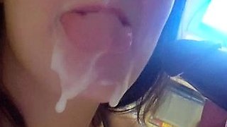 Hot brunette slut for extreme amateur pov blowjob