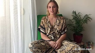 Laney Day Fingers Her Hairy Pussy - Sweet German Amateur Masturbation