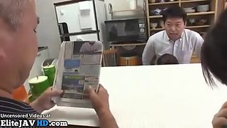 Huge boobs japanese has sex in front of her family