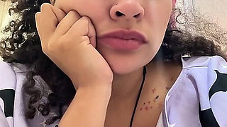 Gassy Milk-intolerant Girl on the Toilet and Farting