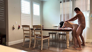 Fuck My Buddy's Wife on the Dining Table While He's Out of Town
