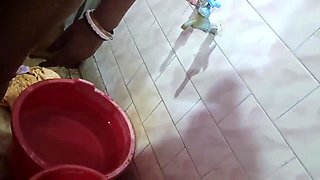 Indian Housewife Nude and Naked Bath