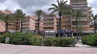 Sexy blonde spoils a huge cock in Mallorca