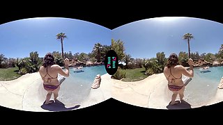 Can You Help With The Sunblock; Stepdaughter's Friend American Pool Bikini Brunette Big Tits Cumplay