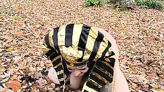 What's This Whore Doing in Those Leaves? on Her Knees?