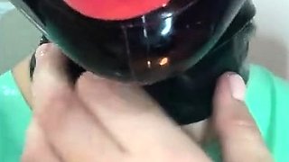 two women fetish latex asslicking and anal mff