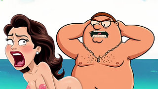 Cuckold's Sexual Fantasies. Cartoon. Parody